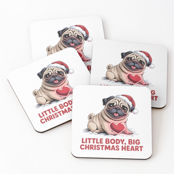 Item preview, Little Body Big Christmas Heart Cute Pug Christmas Gift designed and sold by Slaw-Creation.