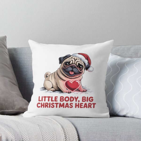 Item preview, Little Body Big Christmas Heart Cute Pug Christmas Gift designed and sold by Slaw-Creation.