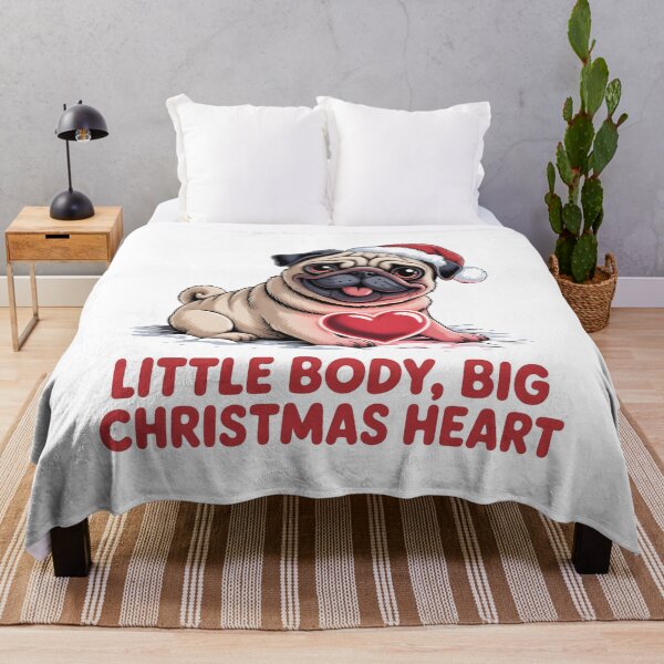 Item preview, Little Body Big Christmas Heart Cute Pug Christmas Gift designed and sold by Slaw-Creation.