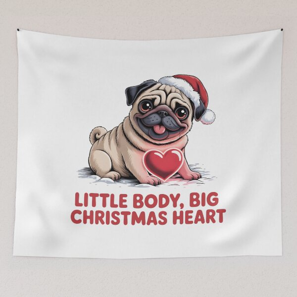 Item preview, Little Body Big Christmas Heart Cute Pug Christmas Gift designed and sold by Slaw-Creation.