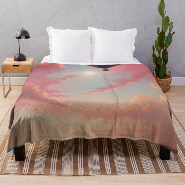 Item preview, Hot air balloon over tranquil pink beach designed and sold by Mianku | Für das Leben.