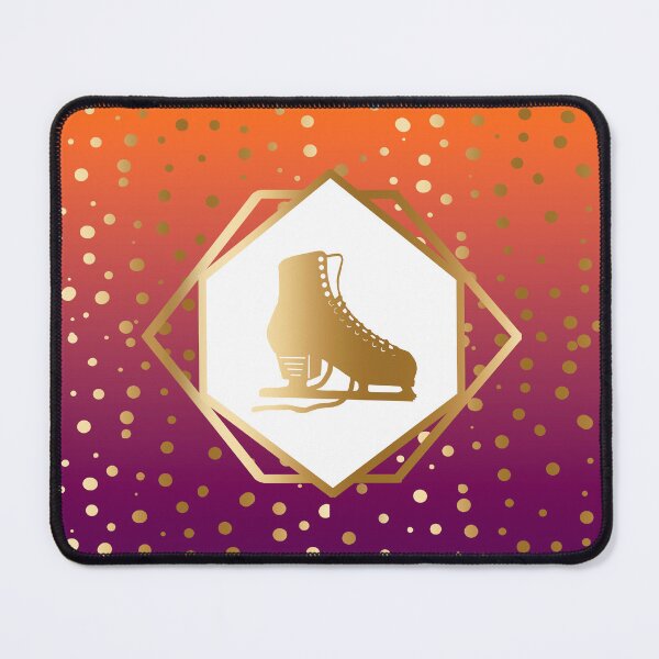 Item preview,  Gold Figure Skate with Gold Dots on Orange to Purple Gradient designed and sold by PD-Skating.
