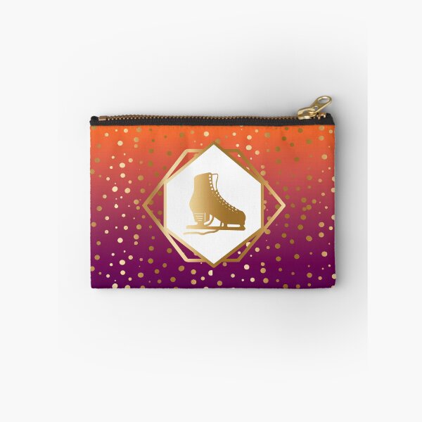 Item preview,  Gold Figure Skate with Gold Dots on Orange to Purple Gradient designed and sold by Purposely Designed.