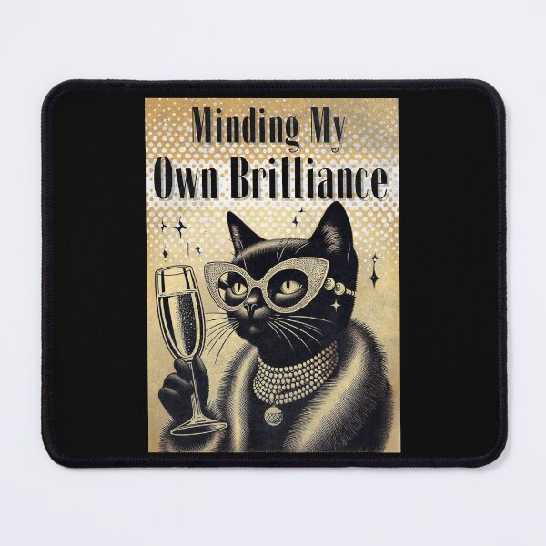 Item preview, Vintage cat poster, minding my own brilliance designed and sold by coloursforkids.