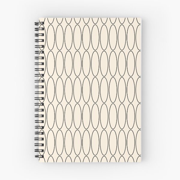 Item preview, Mid Century Modern Minimalist Geometric Ovalia Pattern in Black and Almond Cream designed and sold by kierkegaard.