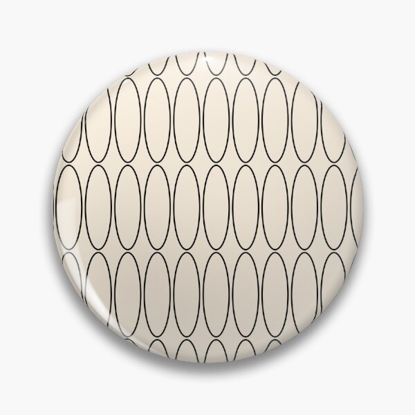 Item preview, Mid Century Modern Minimalist Geometric Ovalia Pattern in Black and Almond Cream designed and sold by kierkegaard.