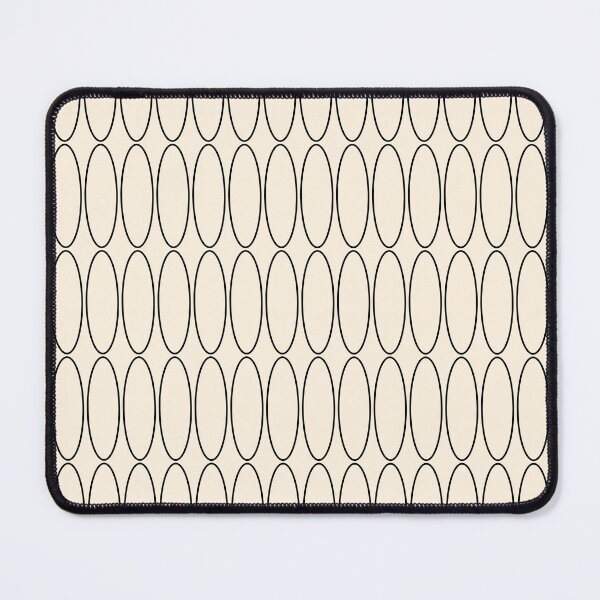 Item preview, Mid Century Modern Minimalist Geometric Ovalia Pattern in Black and Almond Cream designed and sold by kierkegaard.