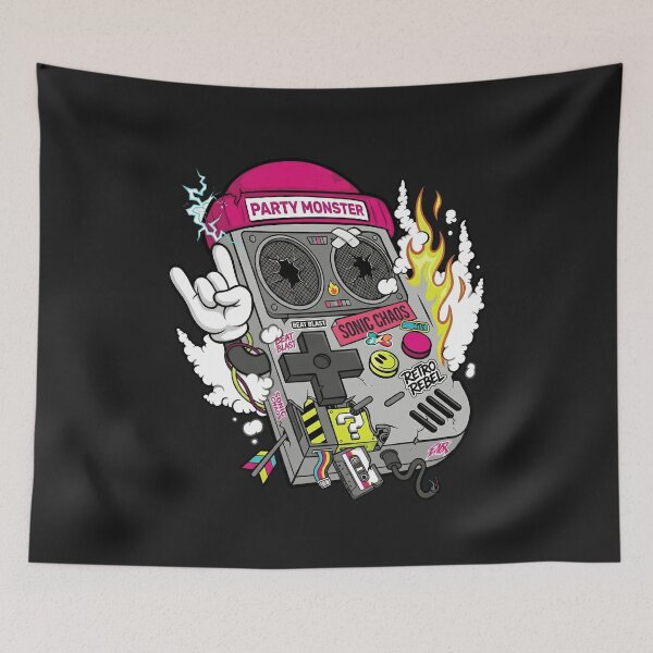Item preview, Party Monster Sonic Chaos - Retro Rebel Gaming Art designed and sold by AwesomeBeyondLimits.