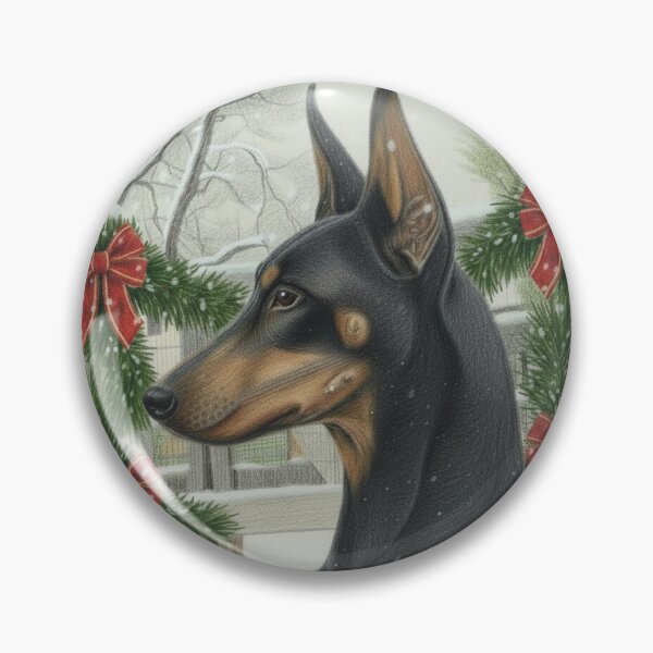 Item preview, Christmas Card - Black Doberman with Christmas Garland designed and sold by BitchcraftandCo.