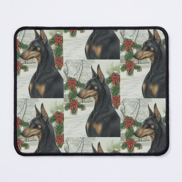 Item preview, Christmas Card - Black Doberman with Christmas Garland designed and sold by BitchcraftandCo.