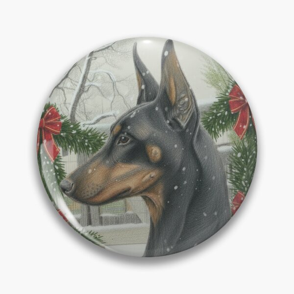 Item preview, Christmas Card - Blue Doberman with Christmas Garland designed and sold by BitchcraftandCo.