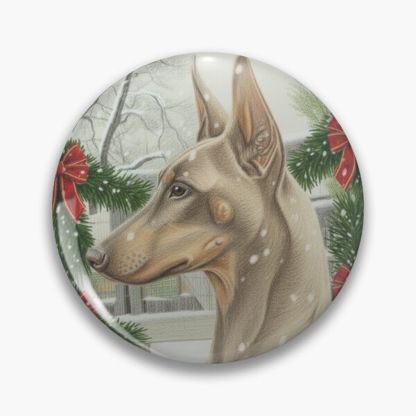 Item preview, Christmas Card - Fawn Doberman with Christmas Garland designed and sold by BitchcraftandCo.