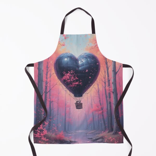Item preview, Heart-shaped balloon over a pink sakura forest designed and sold by Mianku | Für das Leben.