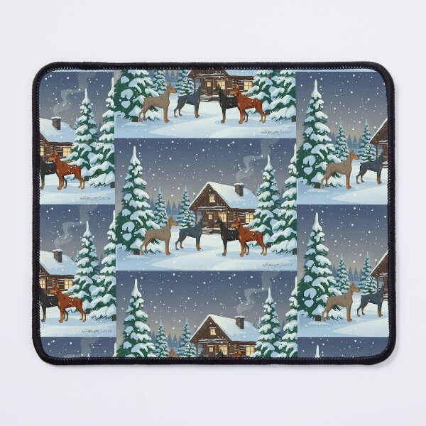 Item preview, Dobermans in Snow in front of Cabin designed and sold by BitchcraftandCo.