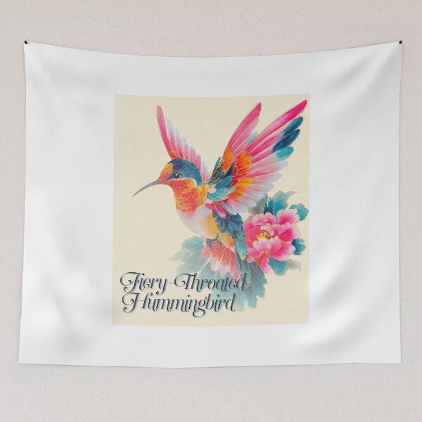 Item preview, Wings of Fire: Fiery-Throated Hummingbird in Bloom designed and sold by ForeverPrintsOK.