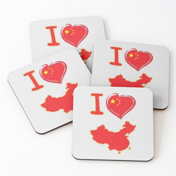 Item preview, I Love China – Flag Heart & Map Design designed and sold by mashmosh.