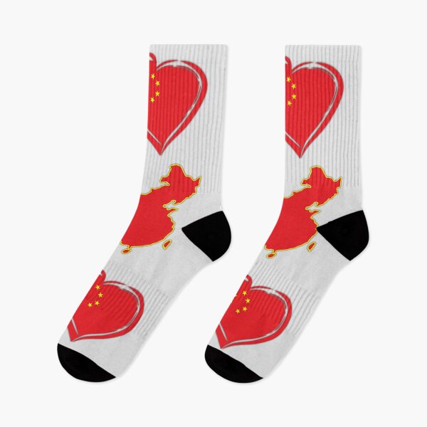Item preview, I Love China – Flag Heart & Map Design designed and sold by mashmosh.