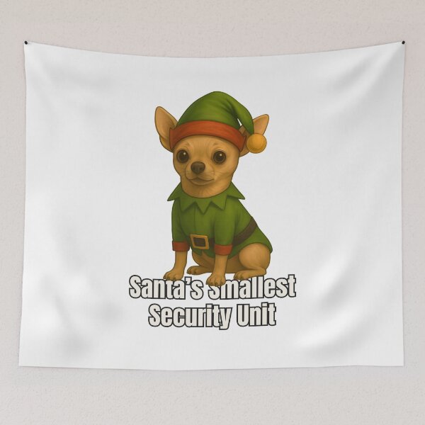 Item preview, Chihuahua Christmas Elf – Santa’s Smallest Security Unit designed and sold by SVALANART.