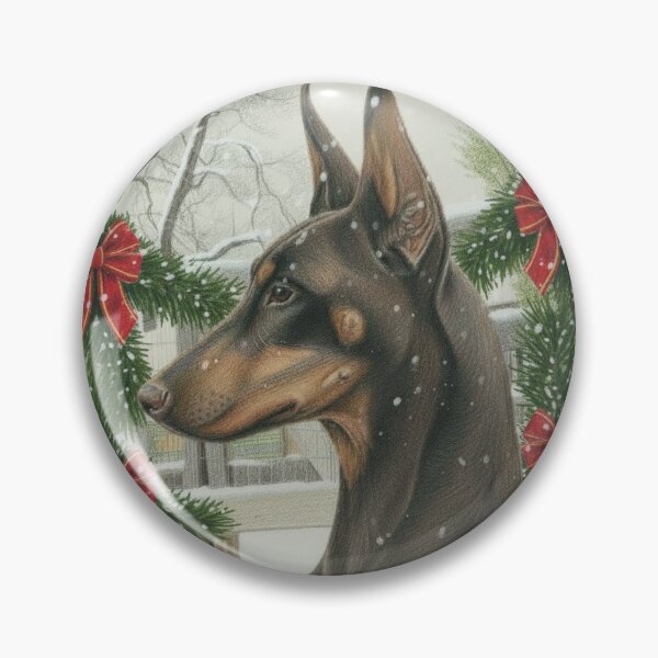 Item preview, Christmas Card - Red Doberman with Christmas Garland designed and sold by BitchcraftandCo.