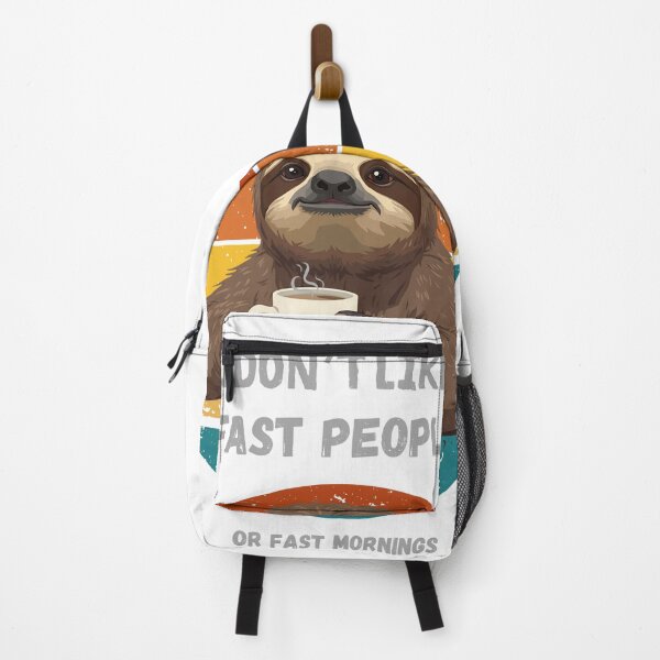 Item preview, I DON'T LIKE Fast People Sloth Coffee Vintage Sunset. designed and sold by AMBAYK.