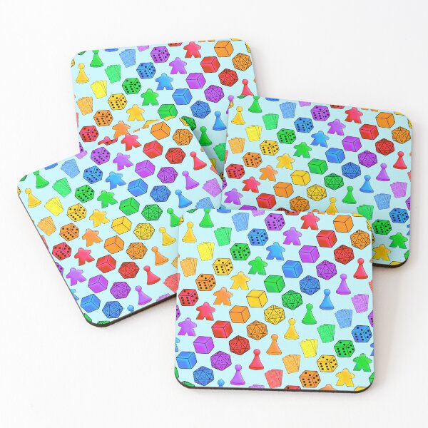 Item preview, Rainbow stripes of board game pieces designed and sold by Cthulhu loves crafts.
