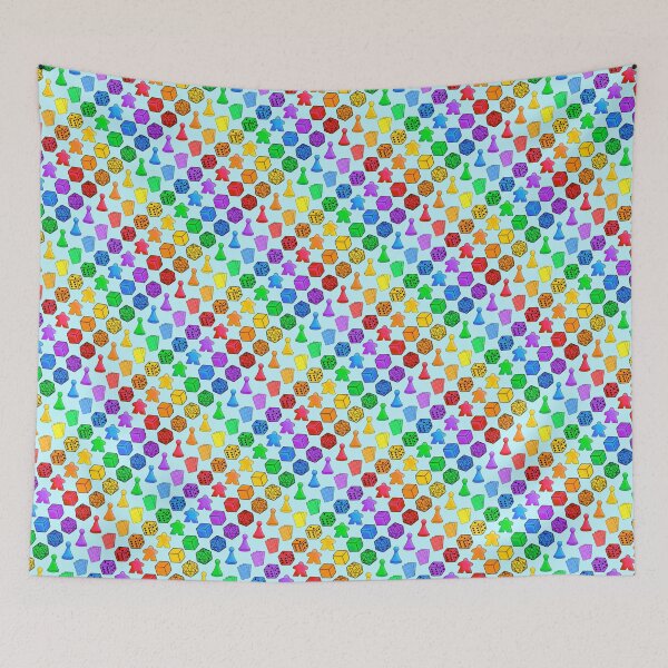 Item preview, Rainbow stripes of board game pieces designed and sold by Cthulhu loves crafts.