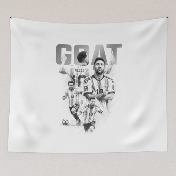 Item preview, BLACK WHITE GOAT Lionel Messi watercolor illustration  designed and sold by sabartgunpla.