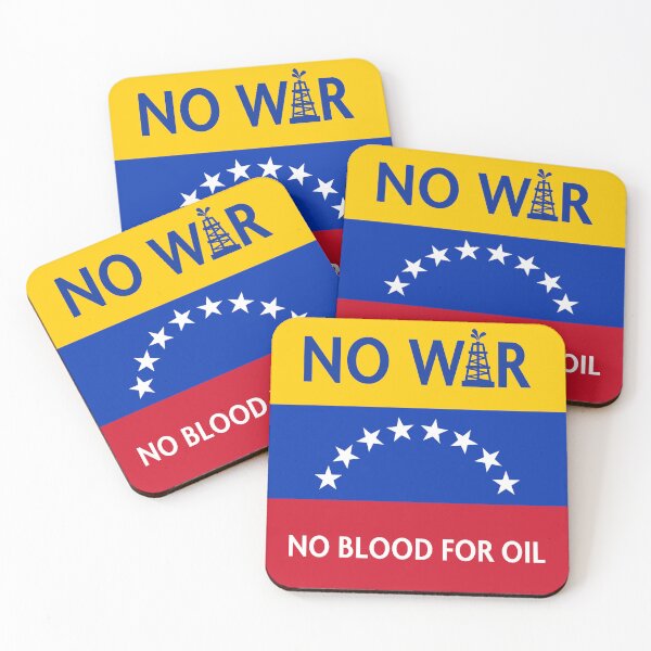 Item preview, No Blood for Oil - Venezuelan Flag (SQUARE) designed and sold by Thelittlelord.