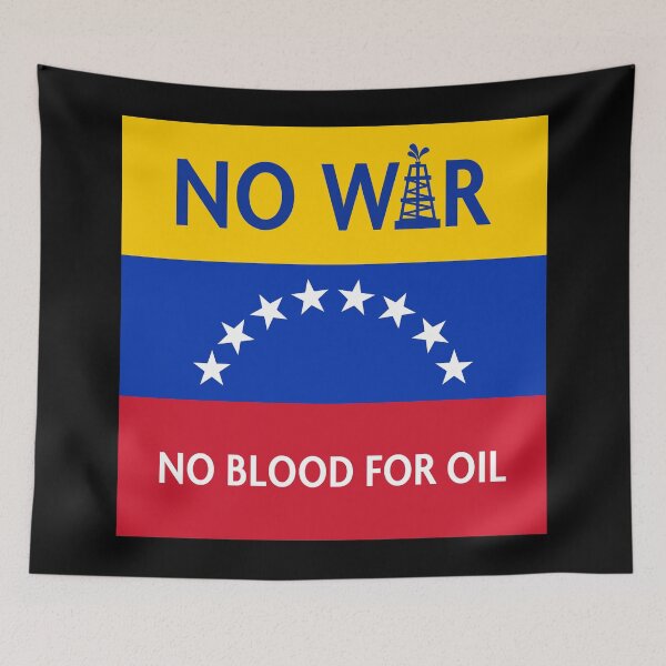 Item preview, No Blood for Oil - Venezuelan Flag (SQUARE) designed and sold by Thelittlelord.