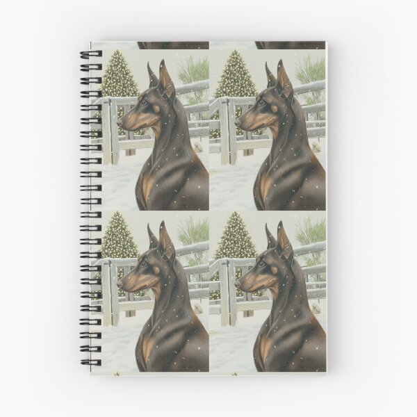 Item preview, Christmas Card - Red Doberman with Lit Tree designed and sold by BitchcraftandCo.