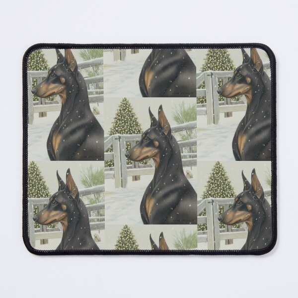 Item preview, Christmas Card - Black Doberman with Lit Tree designed and sold by BitchcraftandCo.