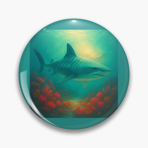 Item preview, Coral Tiger Shark – Reef Glow Spirit | GeoWild Designs designed and sold by GeoWild Designs.
