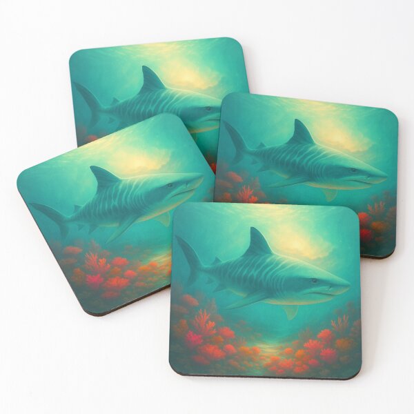 Item preview, Coral Tiger Shark – Reef Glow Spirit | GeoWild Designs designed and sold by GeoWild Designs.