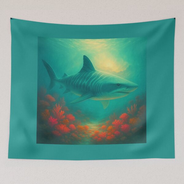 Item preview, Coral Tiger Shark – Reef Glow Spirit | GeoWild Designs designed and sold by GeoWild Designs.