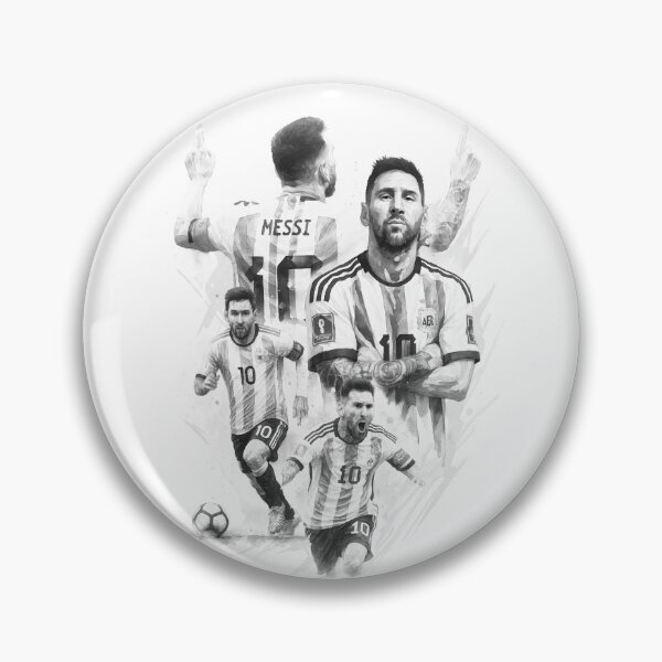 Item preview, BLACK WHITE Lionel Messi watercolor illustration  designed and sold by sabartgunpla.