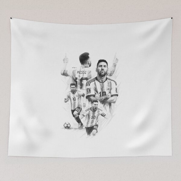 Item preview, BLACK WHITE Lionel Messi watercolor illustration  designed and sold by sabartgunpla.