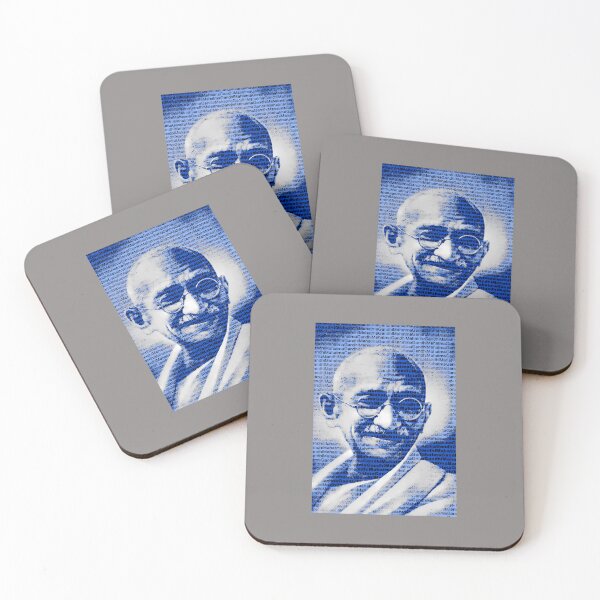 Item preview, MAHATMA-GANDHI-PORTRAIT-WITH-BLUE-BACKGROUND designed and sold by OliverGluth.