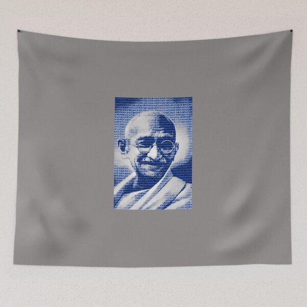 Item preview, MAHATMA-GANDHI-PORTRAIT-WITH-BLUE-BACKGROUND designed and sold by OliverGluth.