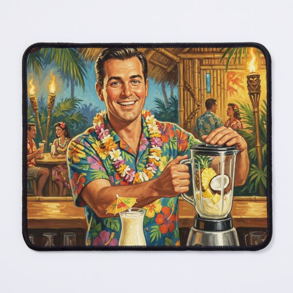 Item preview, "PIÑA COLADA – PARADISE IN A GLASS!" Vintage 1950s Tiki Polynesian Lounge Poster designed and sold by Cozy-Old-Pub.
