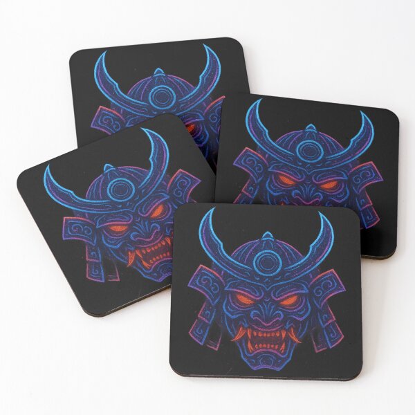 Item preview, Neon Samurai Mask – Cyber Oni Glow designed and sold by salehstore7.