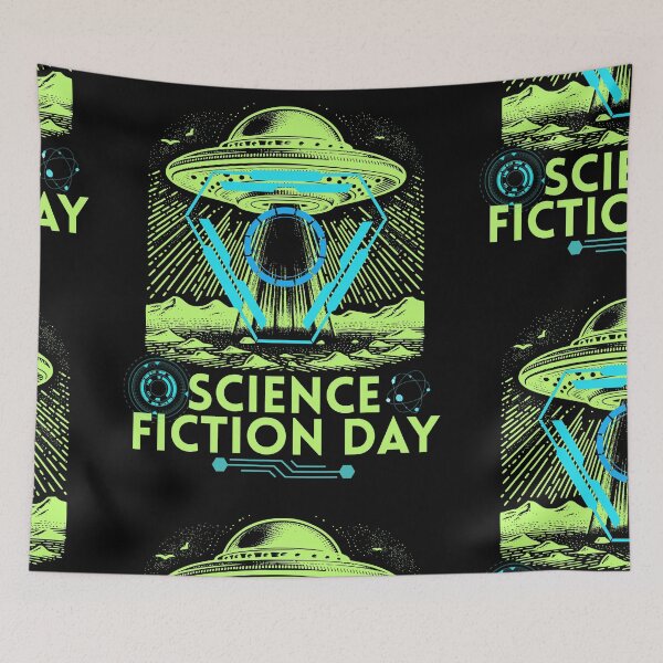 Item preview, Science Fiction Day Neon Green Spaceship Design designed and sold by EarthArtDesigns.