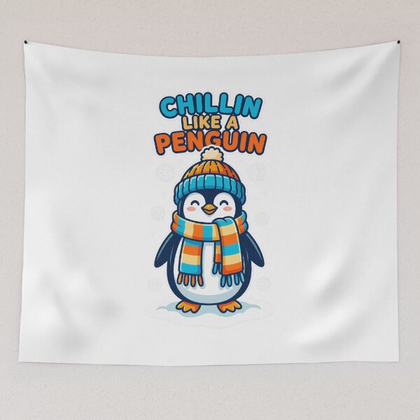 Item preview, CHILLIN LIKE A PENGUIN Cute Winter Bird designed and sold by Quillway.