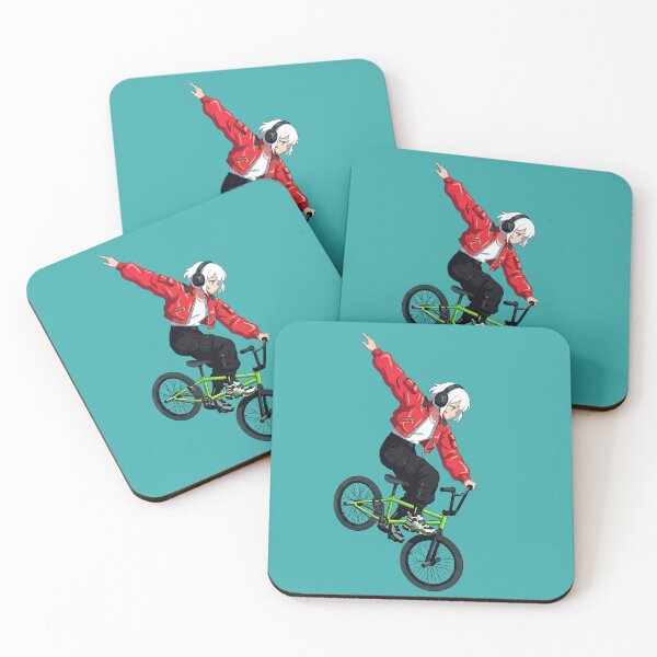 Item preview, Cool Anime Girl Doing BMX Wheelie designed and sold by Tiny-roar-studio.