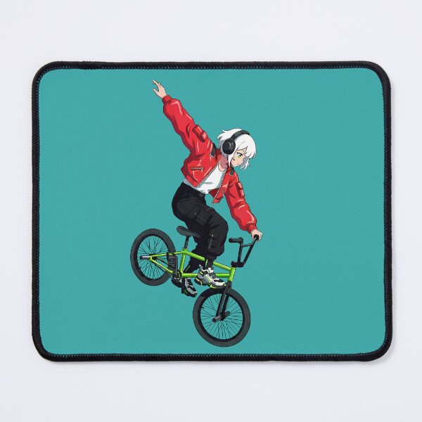Item preview, Cool Anime Girl Doing BMX Wheelie designed and sold by Tiny-roar-studio.