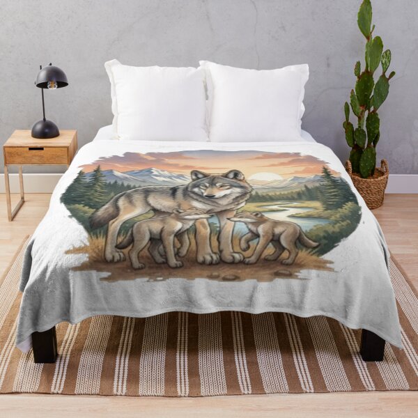 Item preview, She-wolf and cubs, family sunset designed and sold by CHRIST5000.