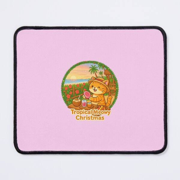 Item preview, Tropical Meowy Christmas Cat – Cute Summer Holiday Cat Illustration designed and sold by Auroracat2025.