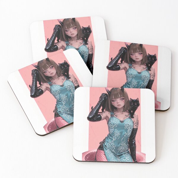 Item preview, Copy of Demon Girl Naga with Dark Cat – Anime Style Fantasy Art vol.4 designed and sold by EpicMerchRealm.