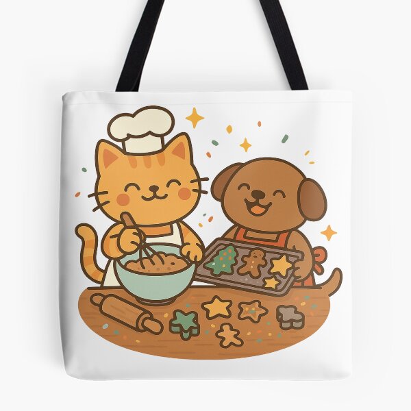 Item preview, Holiday Cookie Kitchen – Cute Cat and Dog Christmas Baking Cartoon Design designed and sold by StyleLap.