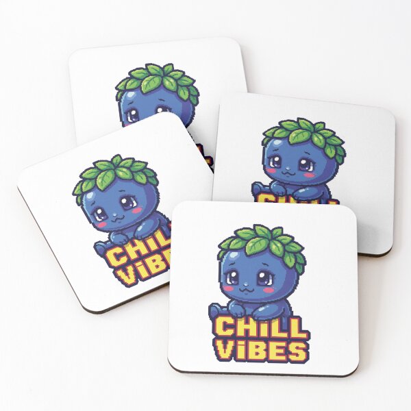 Item preview, Chill Vibes Blueberry Baby – Cute Pixel Art Sticker designed and sold by Pixel Girl Aesthetic Studio.