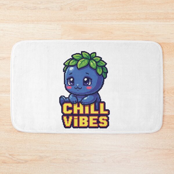 Item preview, Chill Vibes Blueberry Baby – Cute Pixel Art Sticker designed and sold by Pixel Girl Aesthetic Studio.